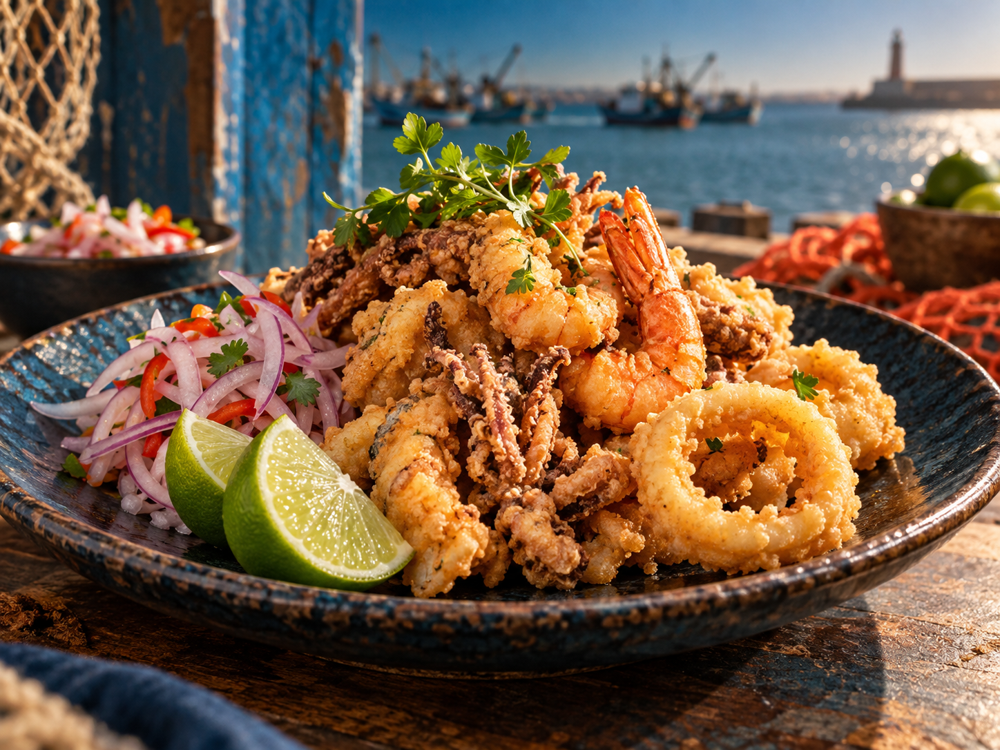 Chicharrón de mariscos crocante